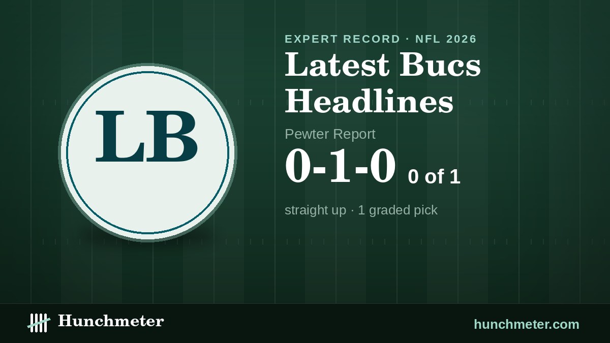 Latest Bucs Headlines (Pewter Report) NFL picks record, 2026: 0-1-0 straight up — Hunchmeter